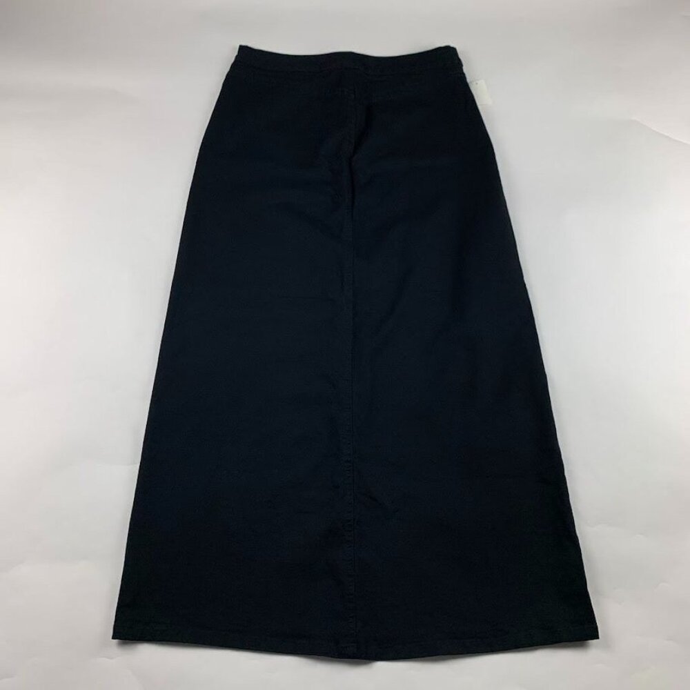 GAP Vintage 2000 Black Stretch Canvas Split Front Maxi Skirt 12 New - Picture 7 of 8